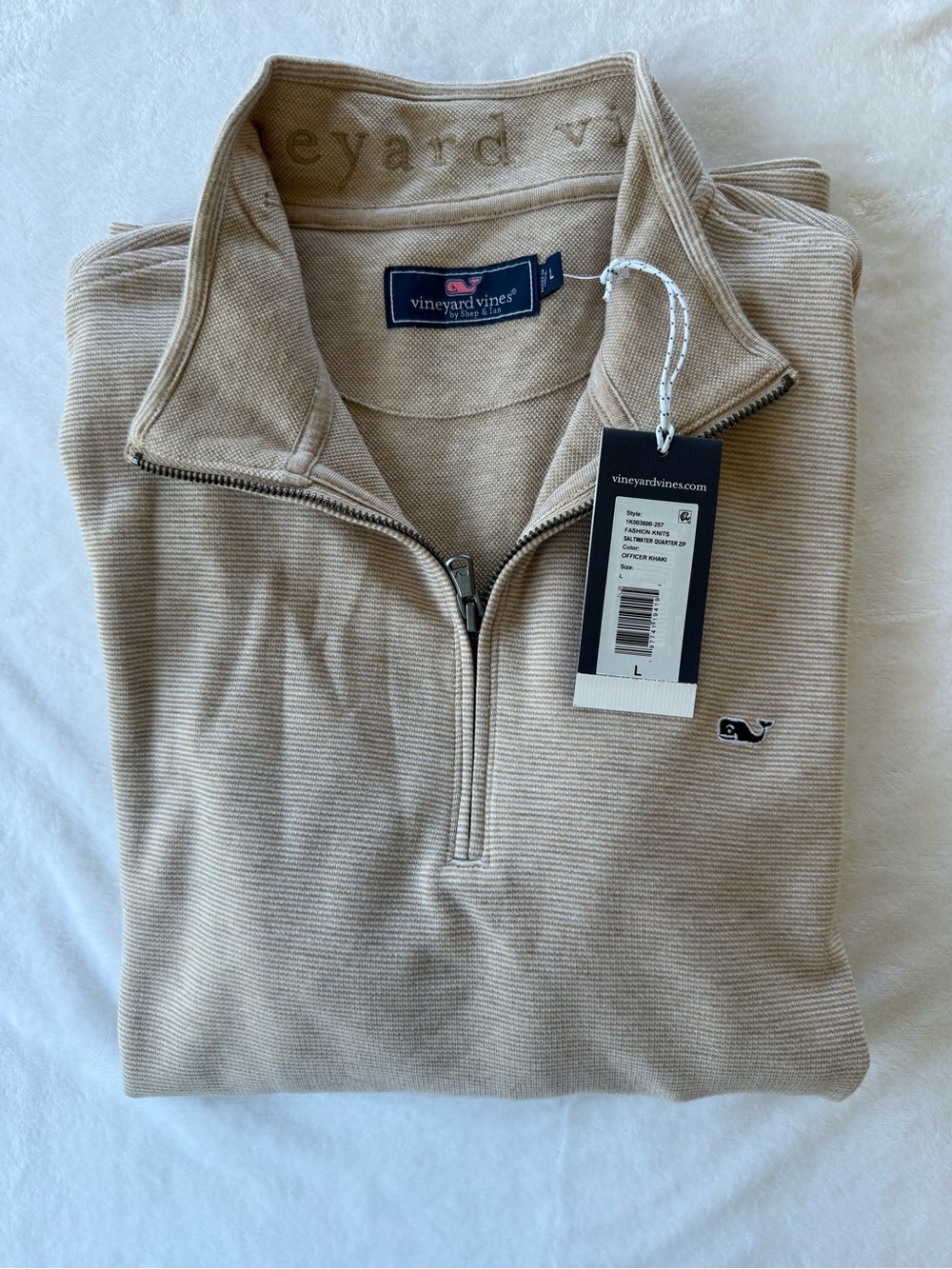 Vineyard Vines Saltwater Quarter Zip Pullover Long Sleeve Sweatshirt Size L